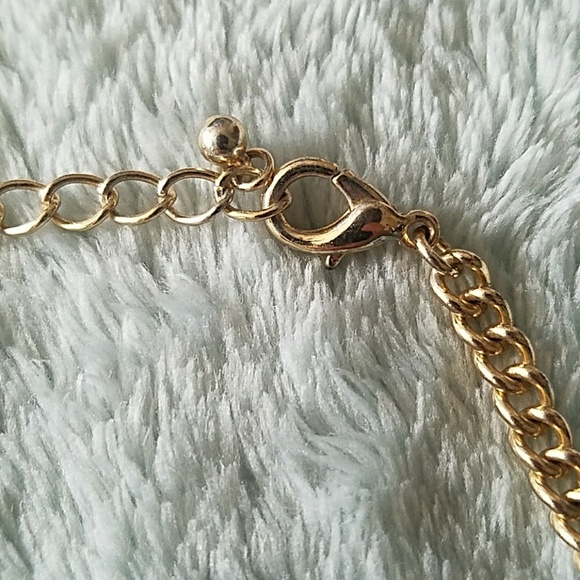 Gold plated with peach fashion necklace - Picture 3 of 4